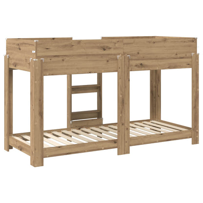 vidaXL Etagenbett für Kinder Artisan-Eiche 75 x 190 cm Holzwerkstoff