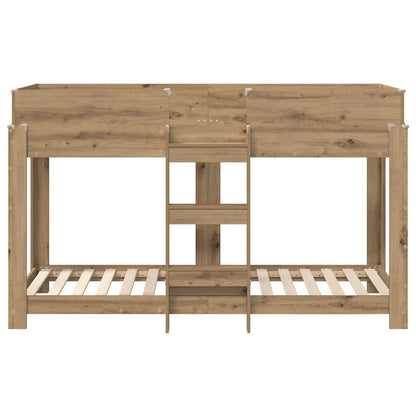 vidaXL Etagenbett für Kinder Artisan-Eiche 75 x 190 cm Holzwerkstoff