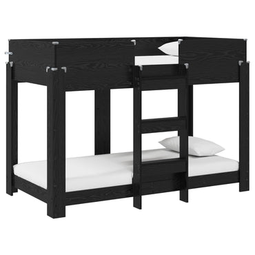 vidaXL Etagenbett für Kinder Schwarz Eichen-Optik 80 x 160 cm