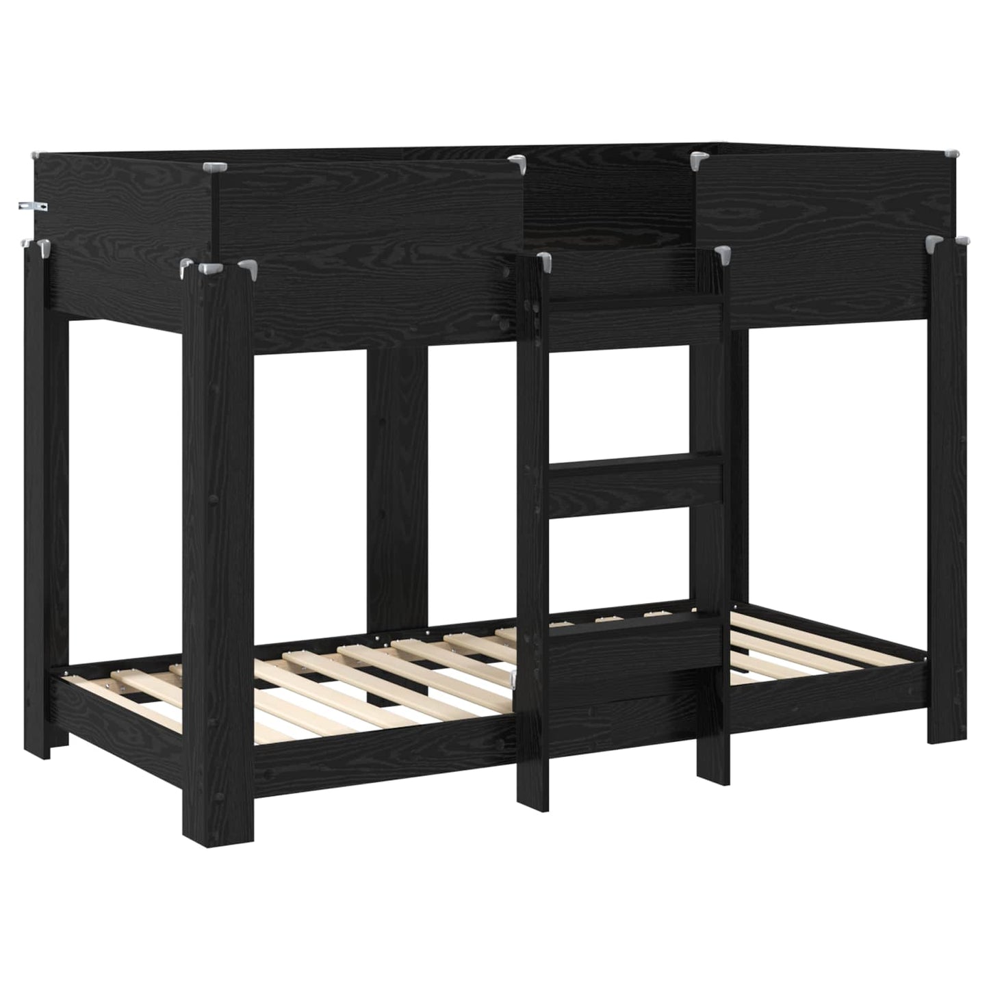 Etagenbett für Kinder Schwarz Eichen-Optik 80 x 160 cm