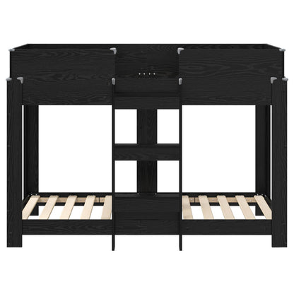 Etagenbett für Kinder Schwarz Eichen-Optik 80 x 160 cm