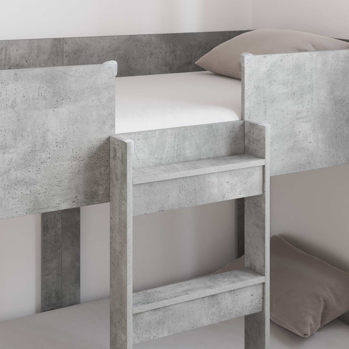 vidaXL Etagenbett für Kinder Beton Grau 80 x 160 cm Holzwerkstoff