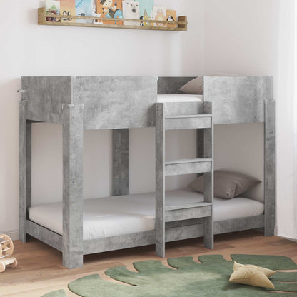vidaXL Etagenbett für Kinder Beton Grau 80 x 160 cm Holzwerkstoff