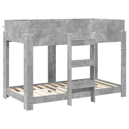 vidaXL Etagenbett für Kinder Beton Grau 80 x 160 cm Holzwerkstoff