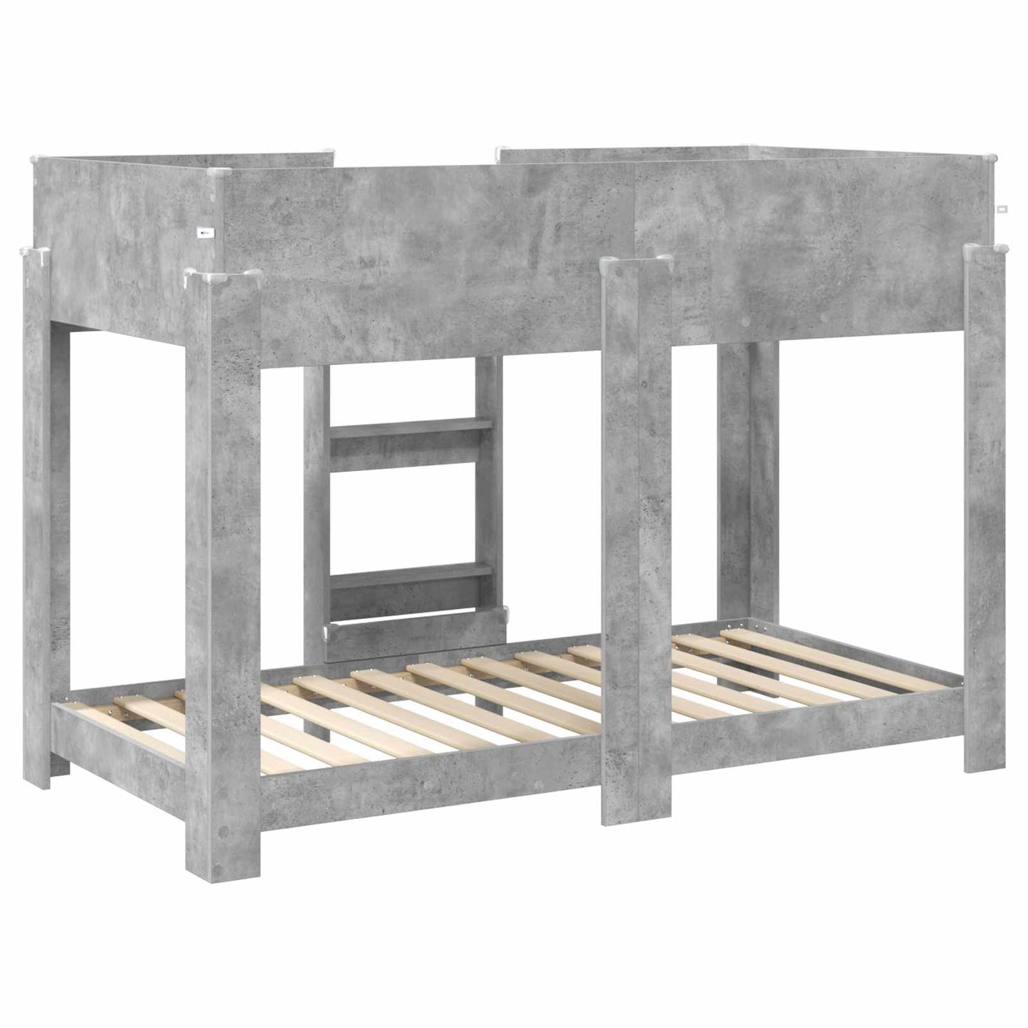 vidaXL Etagenbett für Kinder Beton Grau 80 x 160 cm Holzwerkstoff