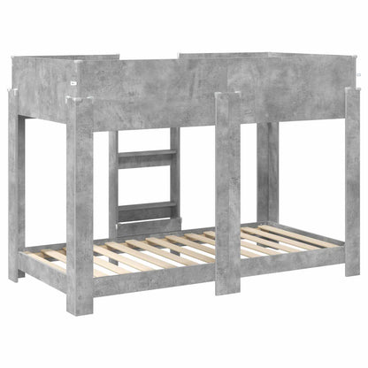 vidaXL Etagenbett für Kinder Beton Grau 80 x 160 cm Holzwerkstoff
