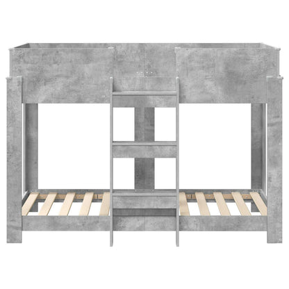 vidaXL Etagenbett für Kinder Beton Grau 80 x 160 cm Holzwerkstoff