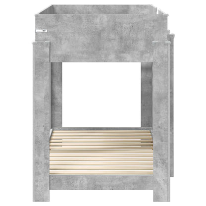 vidaXL Etagenbett für Kinder Beton Grau 80 x 160 cm Holzwerkstoff