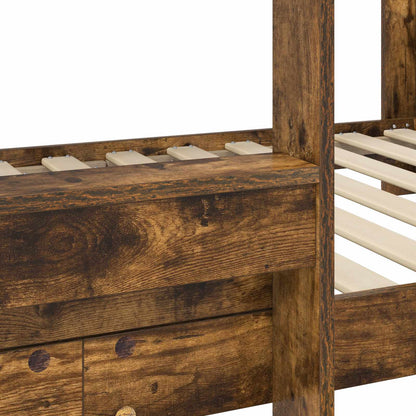 vidaXL Etagenbett für Kinder Geräucherte Eiche 80 x 160 cm