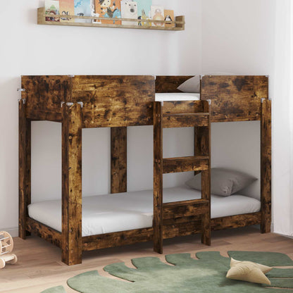 vidaXL Etagenbett für Kinder Geräucherte Eiche 80 x 160 cm
