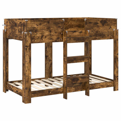 vidaXL Etagenbett für Kinder Geräucherte Eiche 80 x 160 cm