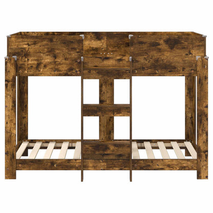 vidaXL Etagenbett für Kinder Geräucherte Eiche 80 x 160 cm