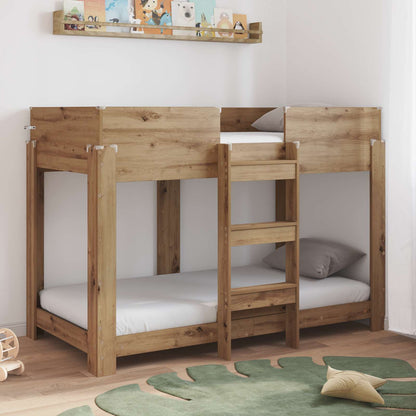 vidaXL Etagenbett für Kinder Artisan-Eiche 80 x 160 cm Holzwerkstoff
