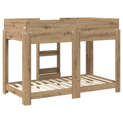 vidaXL Etagenbett für Kinder Artisan-Eiche 80 x 160 cm Holzwerkstoff