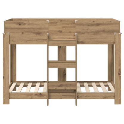 vidaXL Etagenbett für Kinder Artisan-Eiche 80 x 160 cm Holzwerkstoff