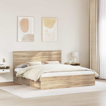 vidaXL Bettrahmen Sonoma 200 x 200 cm Massives Kiefernholz
