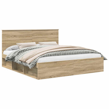 vidaXL Bettrahmen Sonoma 200 x 200 cm Massives Kiefernholz