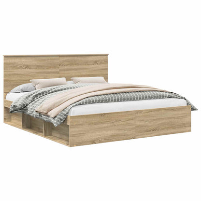 vidaXL Bettrahmen Sonoma 200 x 200 cm Massives Kiefernholz