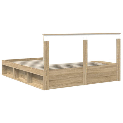 vidaXL Bettrahmen Sonoma 200 x 200 cm Massives Kiefernholz