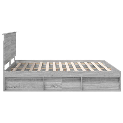 vidaXL Cadre de lit Gris Sonoma 200 x 200 cm Pin massif