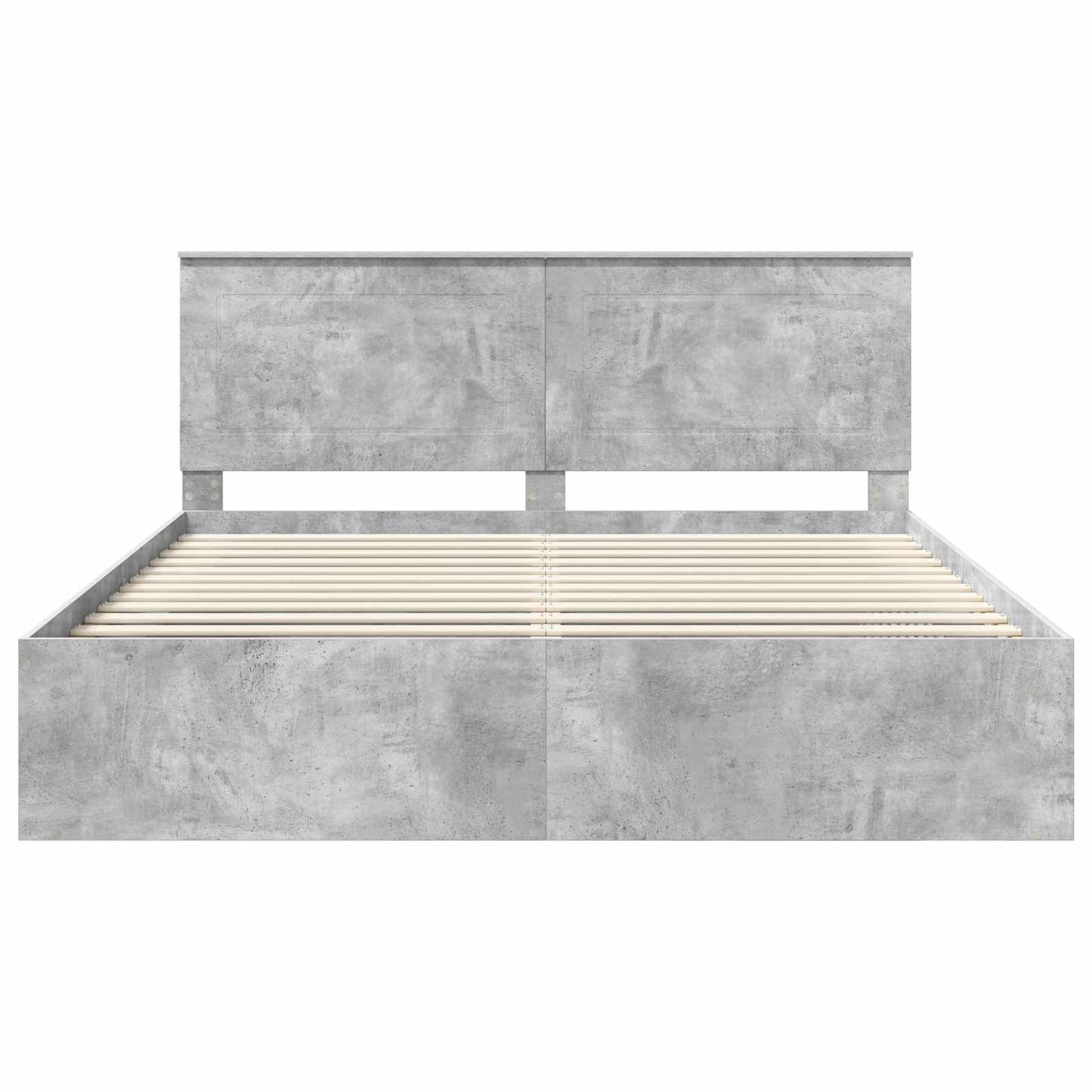 vidaXL Bettrahmen mit Kopfteil Beton 180 x 200 cm Massives Kiefernholz