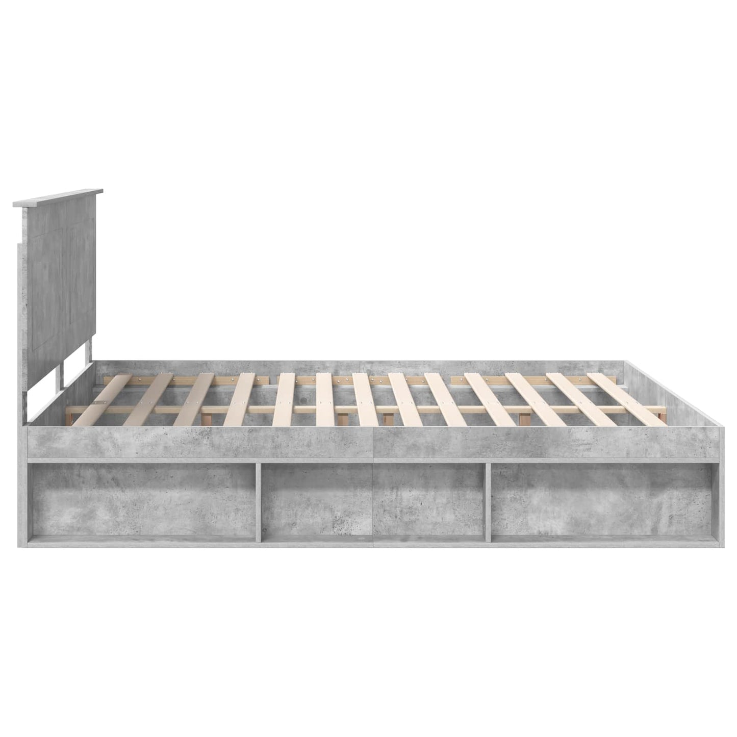vidaXL Bettrahmen mit Kopfteil Beton 180 x 200 cm Massives Kiefernholz