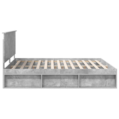 vidaXL Bettrahmen mit Kopfteil Beton 180 x 200 cm Massives Kiefernholz