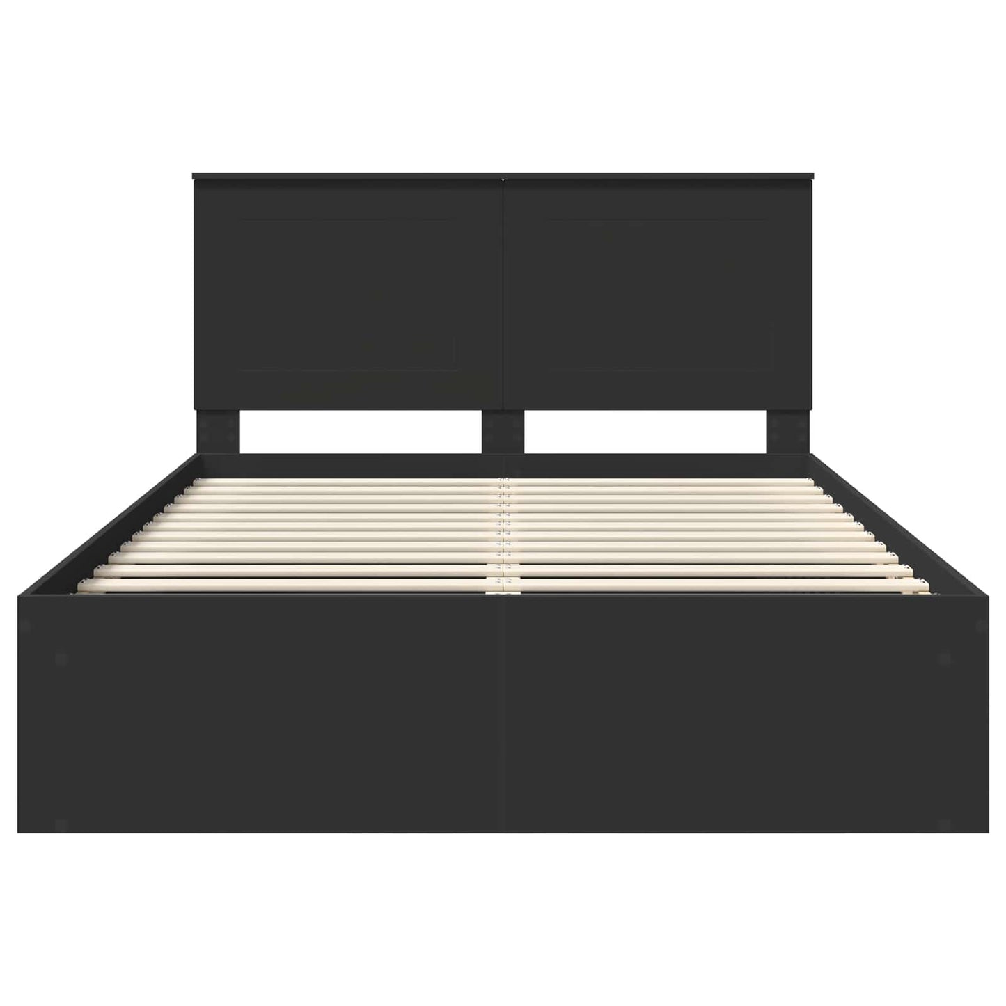 vidaXL Bettrahmen Schwarz 160 x 200 cm Massives Kiefernholz