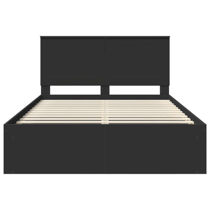 vidaXL Bettrahmen Schwarz 160 x 200 cm Massives Kiefernholz