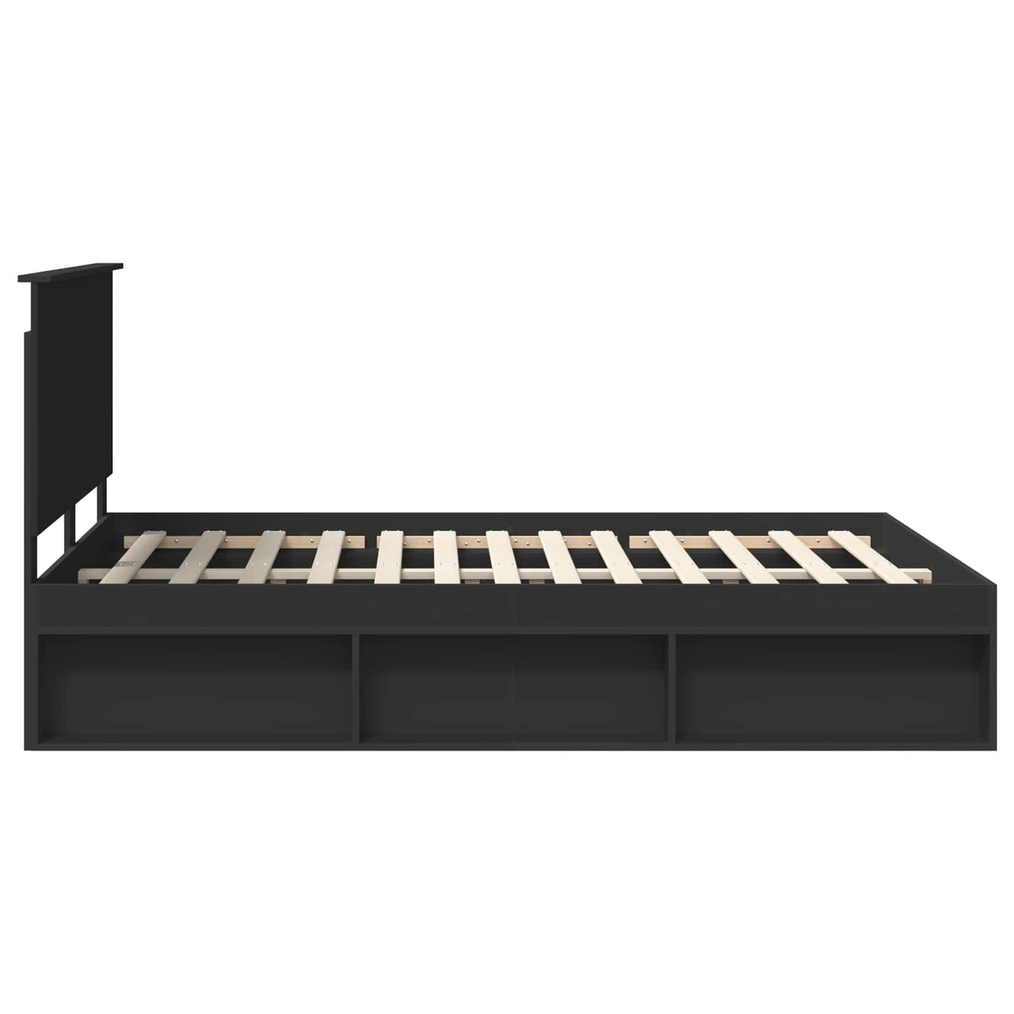 vidaXL Bettrahmen Schwarz 150 x 200 cm Massives Kiefernholz