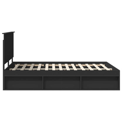 vidaXL Bettrahmen Schwarz 150 x 200 cm Massives Kiefernholz