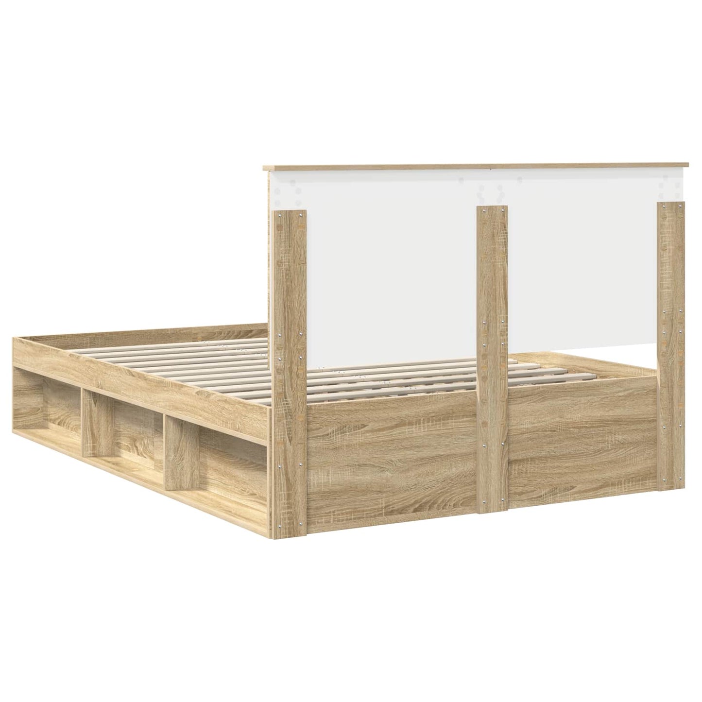 vidaXL Bettrahmen Sonoma-Eiche 150 x 200 cm Massives Kiefernholz