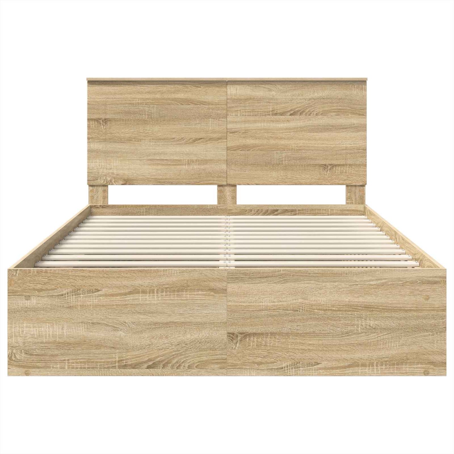 vidaXL Bettrahmen Sonoma-Eiche 150 x 200 cm Massives Kiefernholz