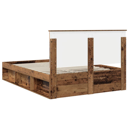 vidaXL Bettrahmen Altholz 150 x 200 cm Massives Kiefernholz
