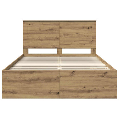 Bettrahmen mit Kopfteil Kunsthandwerk Eiche 140 x 190 cm