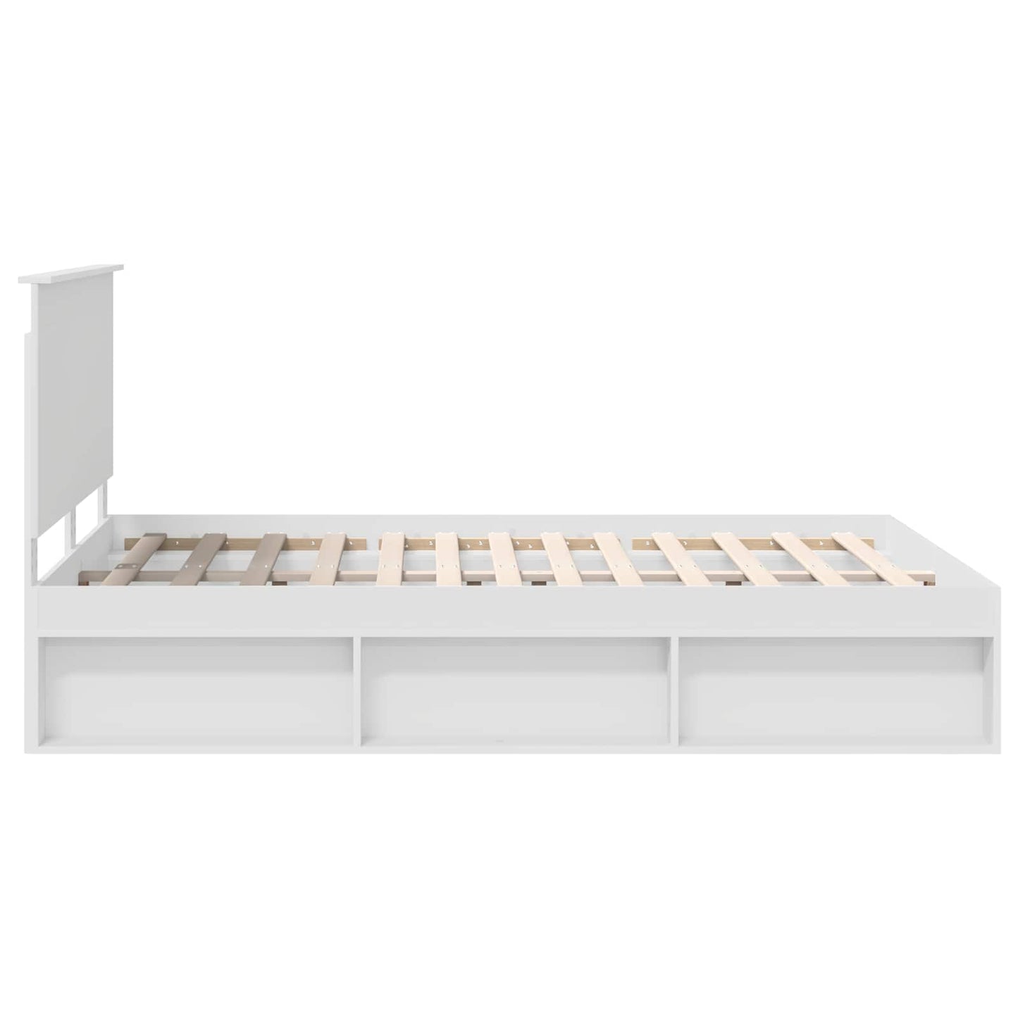 vidaXL Cadre de lit avec tête de lit Blanc 140 x 200 cm Bois de pin massif