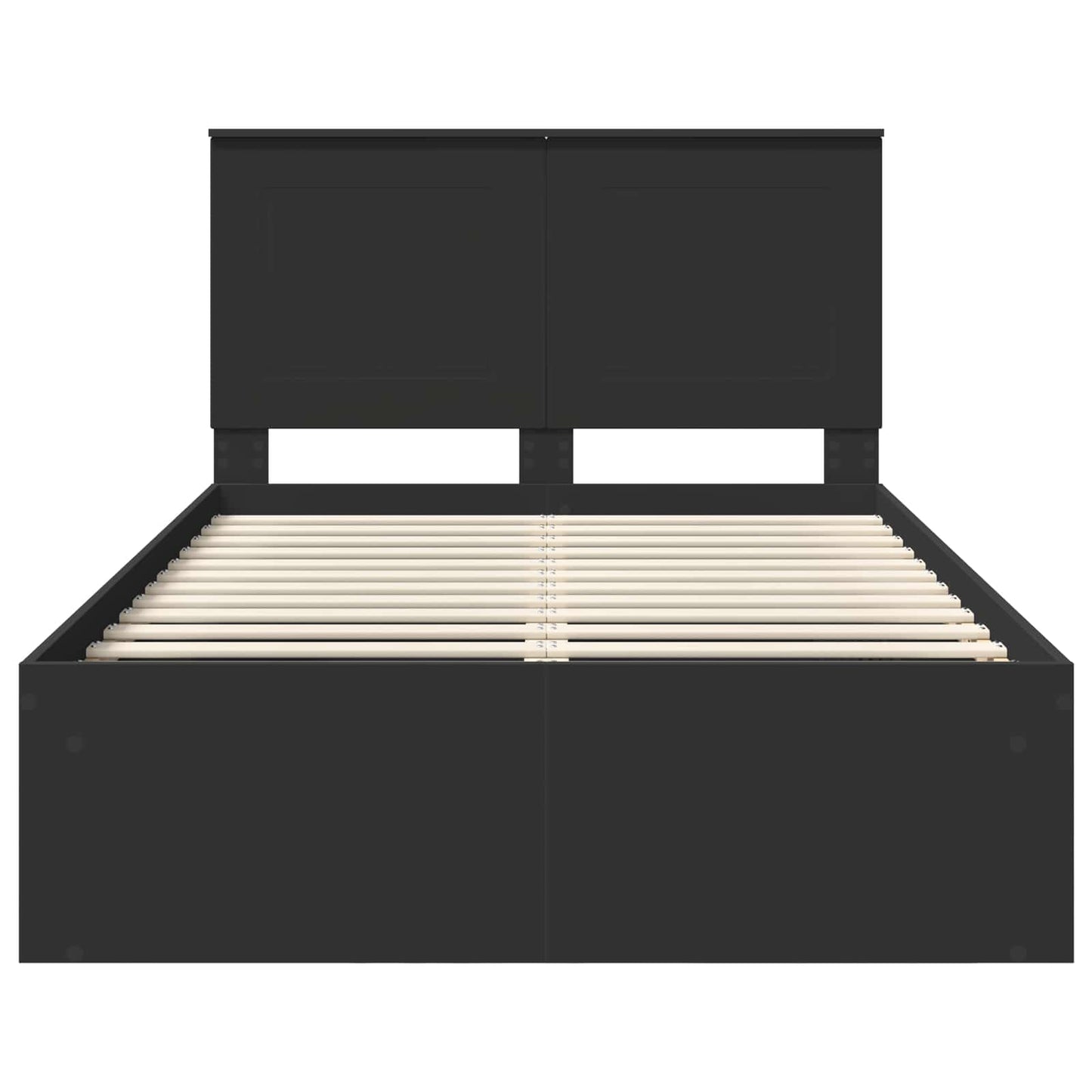 vidaXL Bettrahmen Schwarz 135 x 190 cm Massives Kiefernholz