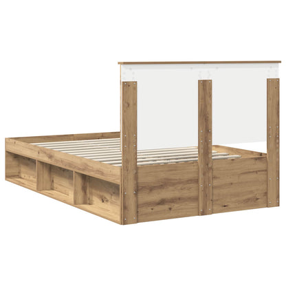 Bettrahmen mit Kopfteil Kunsthandwerk Eiche 135 x 190 cm