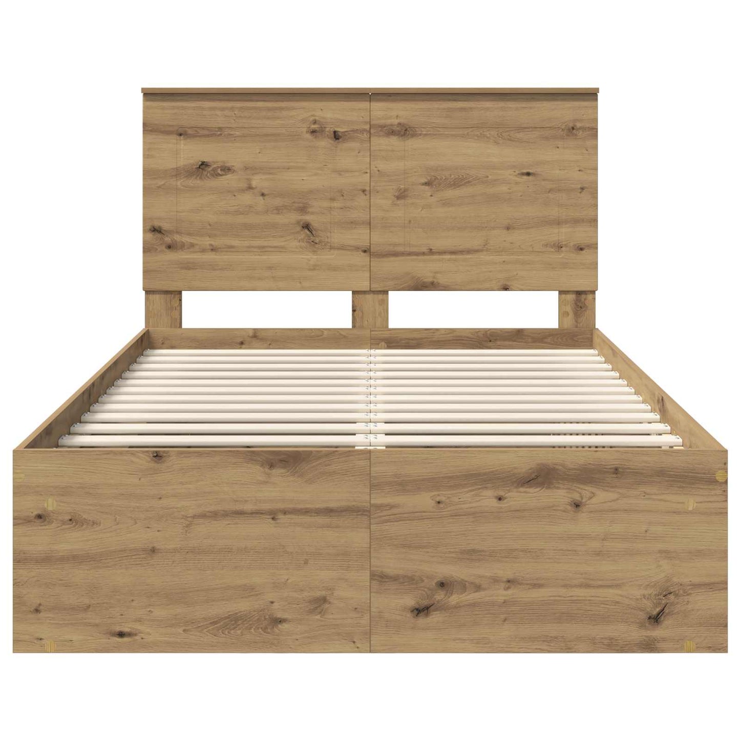 Bettrahmen mit Kopfteil Kunsthandwerk Eiche 135 x 190 cm