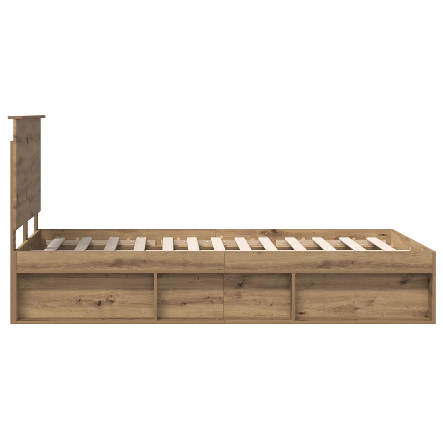 Bettrahmen mit Kopfteil Kunsthandwerk Eiche 135 x 190 cm