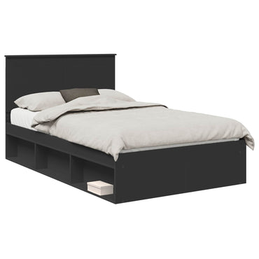 vidaXL Bettrahmen Schwarz 120 x 190 cm Massives Kiefernholz