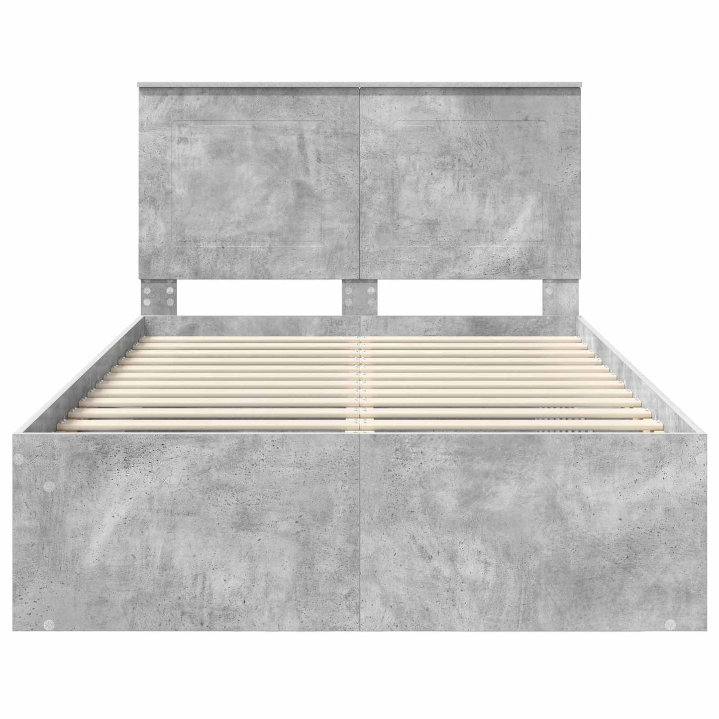 vidaXL Bettrahmen mit Kopfteil Beton 120 x 190 cm Massives Kiefernholz