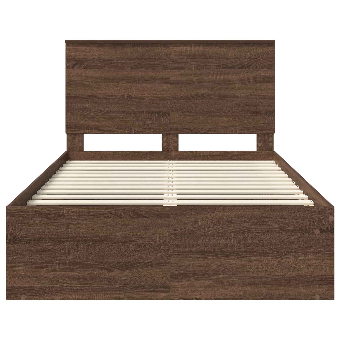 vidaXL Bettrahmen Braun Eichen-Optik 120 x 200 cm Massives Kiefernholz