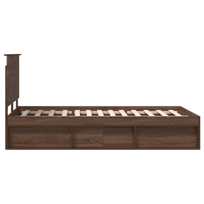 vidaXL Bettrahmen Braun Eichen-Optik 120 x 200 cm Massives Kiefernholz