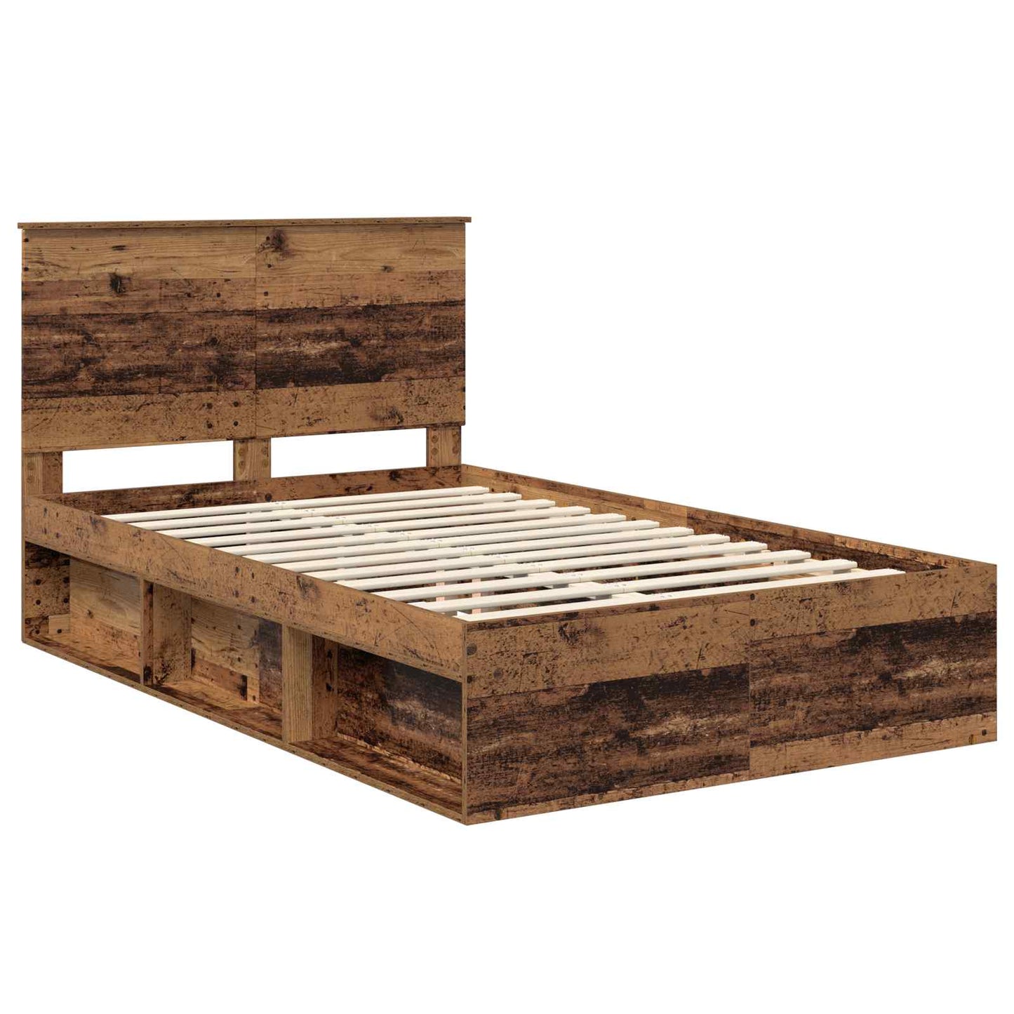 vidaXL Cadre de lit bois de récupération 120 x 200 cm Bois de pin massif