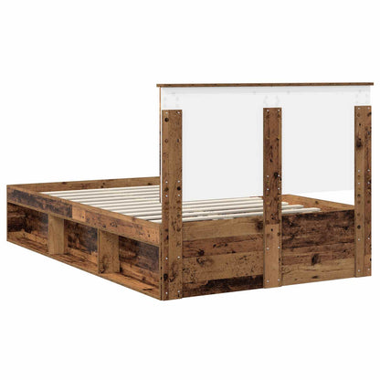 vidaXL Cadre de lit bois de récupération 120 x 200 cm Bois de pin massif