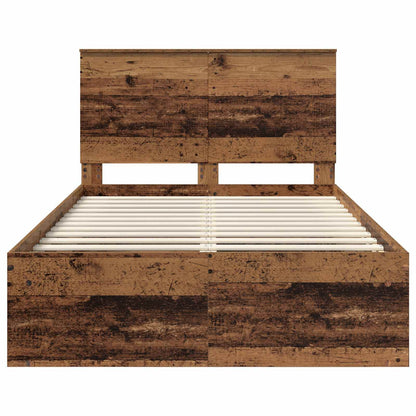 vidaXL Cadre de lit bois de récupération 120 x 200 cm Bois de pin massif