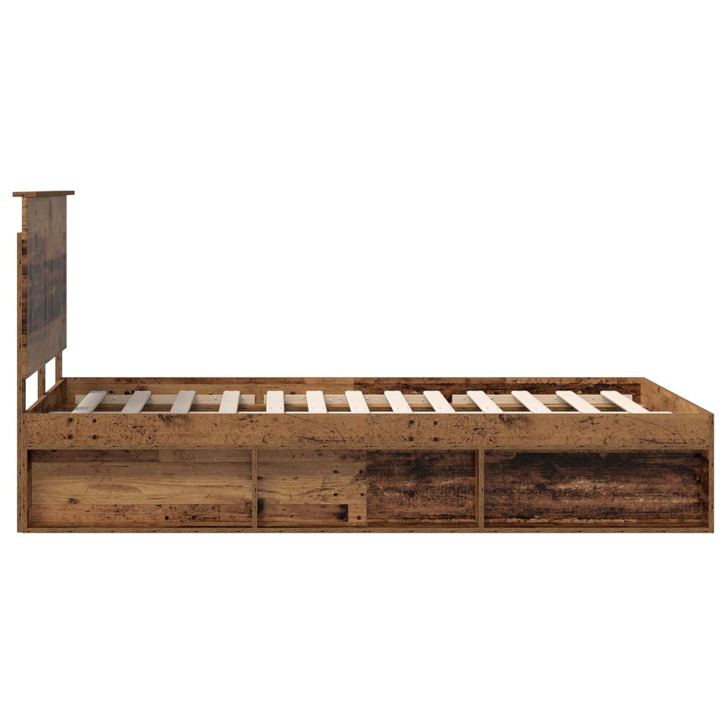 vidaXL Cadre de lit bois de récupération 120 x 200 cm Bois de pin massif