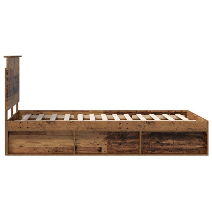 vidaXL Cadre de lit bois de récupération 120 x 200 cm Bois de pin massif