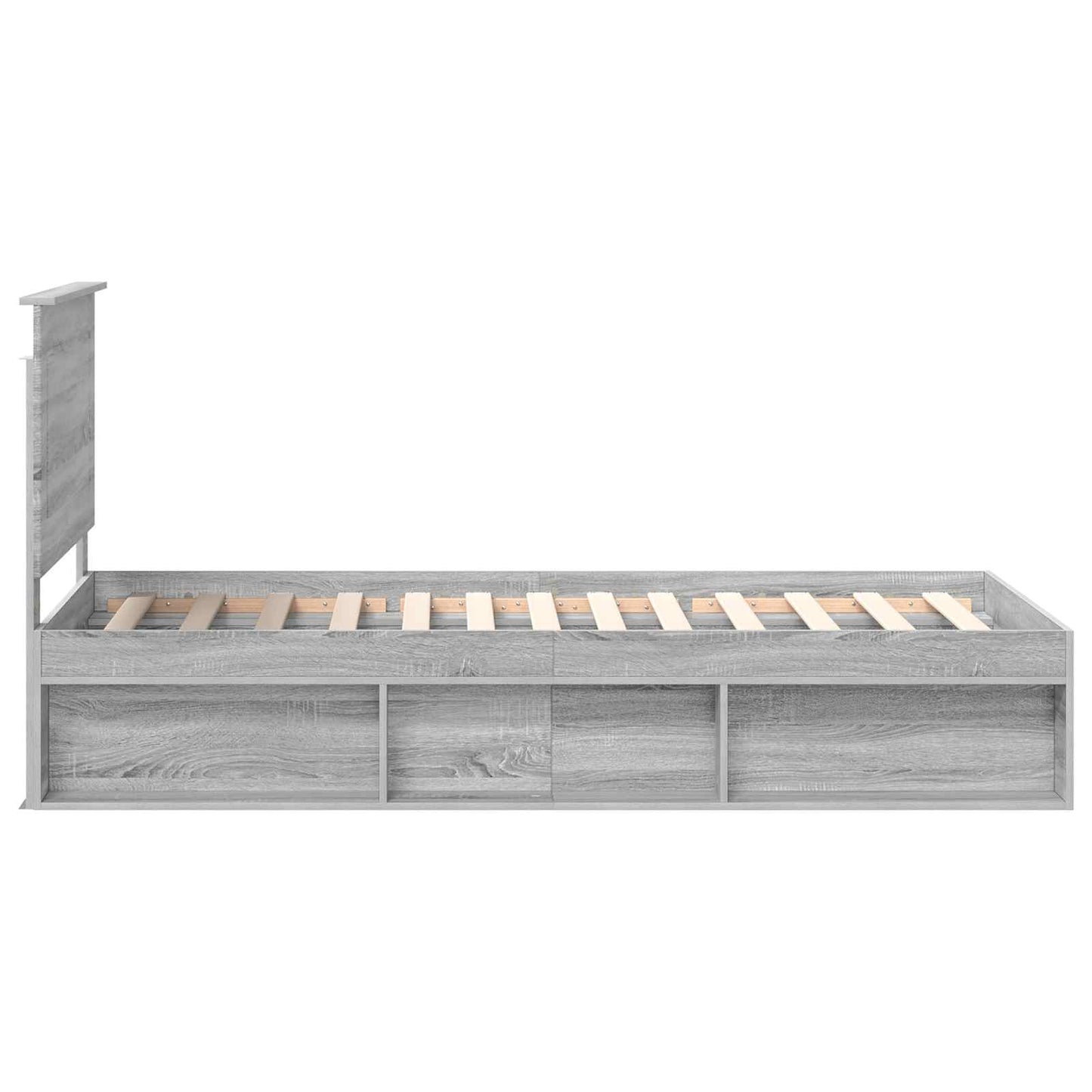 vidaXL Bettrahmen Graues Sonoma 100 x 200 cm Massives Kiefernholz